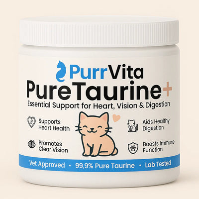 PurrVita Taurine Powder for Cats, enhances your cat's energy and health (odorless)